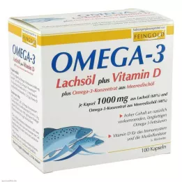 OMEGA-3 LACHSÖL plus Vit.D plus Omega-3 konc.kaps., 100 kom
