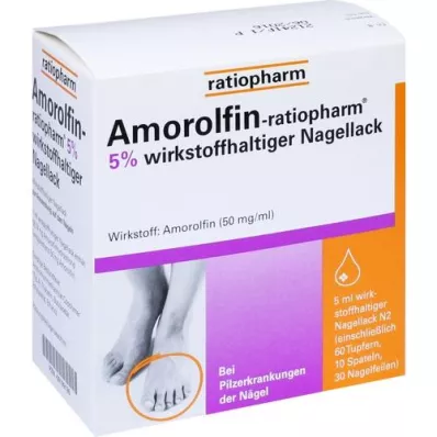 AMOROLFIN-ratiopharm 5% udjel djelatne tvari. Lak za nokte, 5 ml