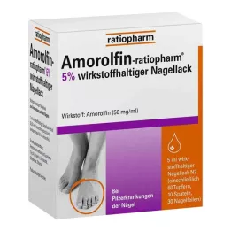 AMOROLFIN-ratiopharm 5% udjel djelatne tvari. Lak za nokte, 5 ml