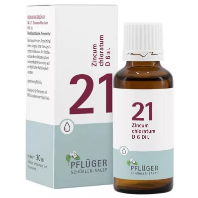 Biokemija Pflueger 21 Zincum chloratum D 6 kapi, 30 ml