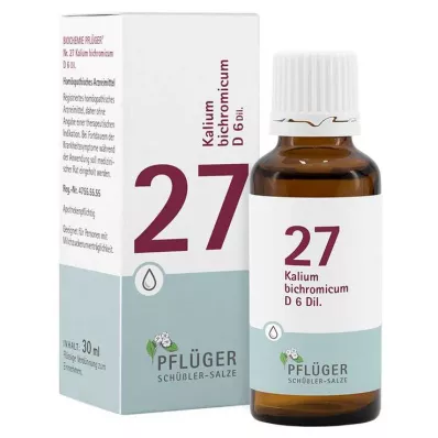 Biokemija Pflueger 27 Kalium bichromicum D 6 kapi, 30 ml