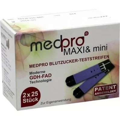 MEDPRO Maxi &amp; mini trakice za mjerenje šećera u krvi, 2X25 kom