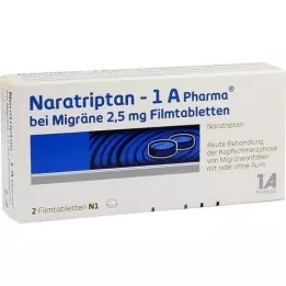 NARATRIPTAN-1A Pharma za migrene 2,5 mg film tableta, 2 kom