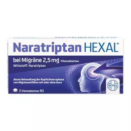 NARATRIPTAN HEXAL za migrene 2,5 mg filmom obložene tablete, 2 kom