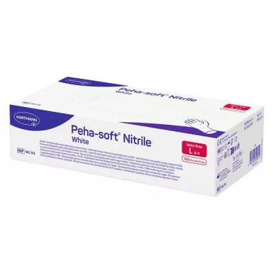 Peha Soft nitrilne bijele rukavice za pregled, bez pudera, nesterilne L, 100 komada Peha Soft nitrilne bijele rukavice za pregled, bez pudera, nesterilne L, 100 komada