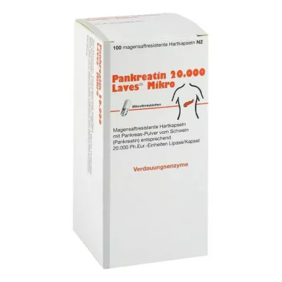 Pancreatin 20000 Laves mikro gastrorezistentne kapsule, 100 kom Pancreatin 20000 Laves mikro gastrorezistentne kapsule, 100 kom
