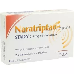 NARATRIPTAN Migrena STADA 2,5 mg filmom obložene tablete, 2 kom