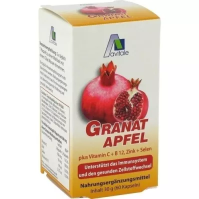 GRANATAPFEL 500 mg plus Vit.C+B12+cink+selen kapsule, 60 kom