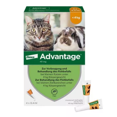 Advantage 40 za male mačke i ukrasne kuniće do 4 kg, 4X0,4 ml