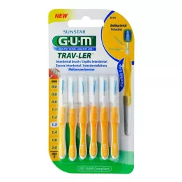 GUM TRAV-LER 1.3mm jelova žuta interdentalna + 6 kapica, 6 kom