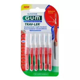 GUM TRAV-LER 0,8 mm svijeća crvena interdentalna + 6 kapica, 6 kom