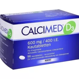 CALCIMED D3 600 mg/400 IU tablete za žvakanje, 96 kom