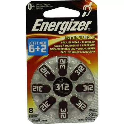 ENERGIZER Baterija za slušni aparat 312, 8 komada