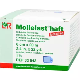MOLLELAST ljepljivi zavoji bez lateksa 6 cmx20 m plavi, 1 kom