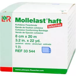 MOLLELAST ljepljivi zavoji bez lateksa 8 cmx20 m plavi, 1 kom
