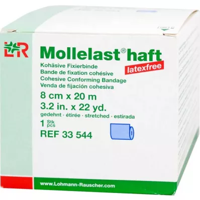 Mollelast ljepilo bez lateksa 8cmx20m razvučeno plavo, 1 kom