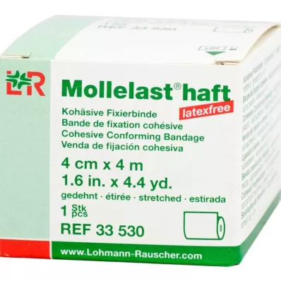 MOLLELAST ljepljivi zavoji bez lateksa 4 cmx4 m bijeli, 1 kom