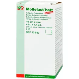 MOLLELAST ljepljivi zavoji bez lateksa 10 cmx4 m bijeli, 1 kom