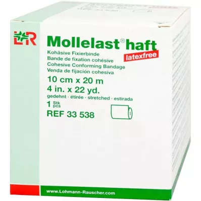 MOLLELAST ljepljivi zavoji bez lateksa 10 cmx20 m bijeli, 1 kom