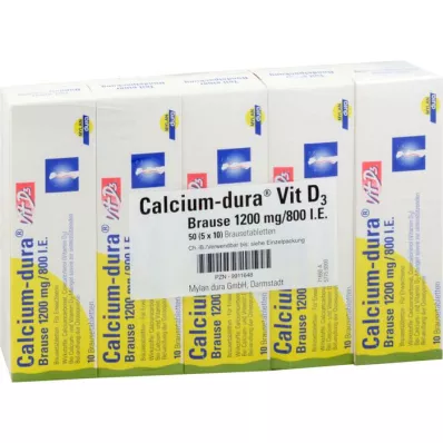 CALCIUM DURA Vit D3 šumeći 1200 mg/800 IU, 50 kom