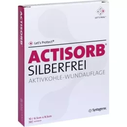 ACTISORB SILBERFREI 6,5x9,5 cm aktivni ugljen, 10 kom