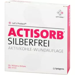 ACTISORB SILBERFREI 10,5x10,5 cm aktivni ugljen, 10 kom