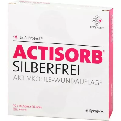 ACTISORB SILBERFREI 10,5x10,5 cm aktivni ugljen, 10 kom