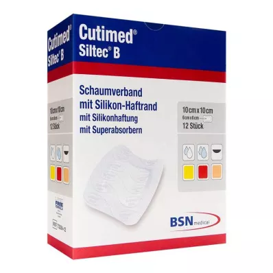Cutimed Siltec B pjenasti oblog 10x10 cm s ljepljivim rubom, 12 komada