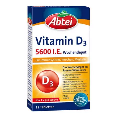 ABTEI Vitamin D3 5600 IU tjedno depo tablete, 12 kom