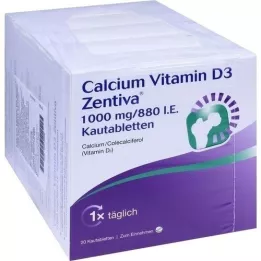 CALCIUM VITAMIN D3 Zentiva 1000 mg/880 IU Kautab, 100 kom