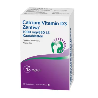 Calcium Vitamin D3 Zentiva 1000 mg / 880 IU tablete za žvakanje, 100 kom