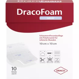 DRACOFOAM Infektivna pjena za ranu 10x10 cm, 10 kom