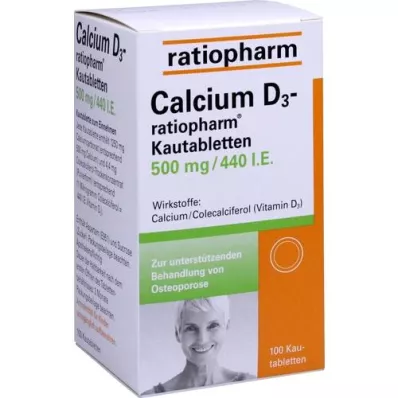 CALCIUM D3-ratiopharm tablete za žvakanje, 100 kom