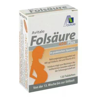 FOLSÄURE 400 Plus B12+jod tablete, 120 kom