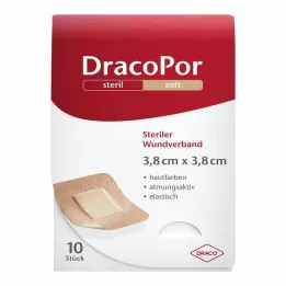 DRACOPOR Obloga za rane 3,8x3,8 cm sterilna u boji kože, 10 kom