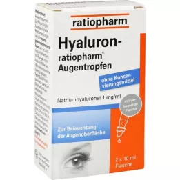 HYALURON-RATIOPHARM Kapi za oči, 2X10 ml