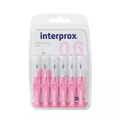 INTERPROX nano ružičasta interdentalna četkica blister, 6 kom