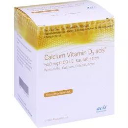 CALCIUM VITAMIN D3 acis 500 mg/400 IU tableta za žvakanje, 100 kom