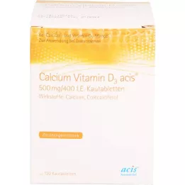 CALCIUM VITAMIN D3 acis 500 mg/400 IU tableta za žvakanje, 120 kom