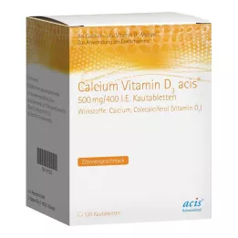 CALCIUM VITAMIN D3 acis 500 mg/400 IU tableta za žvakanje, 120 kom