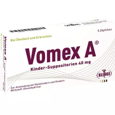 VOMEX A Dječji čepići 40 mg, 5 kom