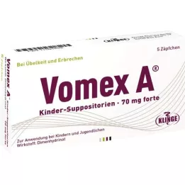 VOMEX A Dječji čepići 70 mg forte, 5 kom
