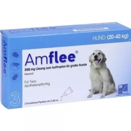 AMFLEE 268 mg Spot-on otopina za velike pse 20-40 kg, 3 kom