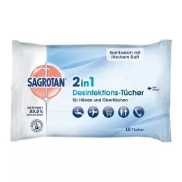 SAGROTAN 2u1 dezinfekcijske maramice, 15 komada