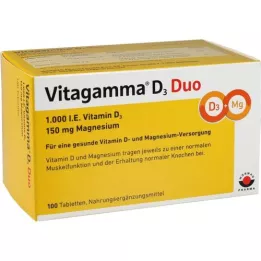 VITAGAMMA D3 Duo 1.000 IU Vitamin.D3 150mg Magnesium.NEM, 100 kom