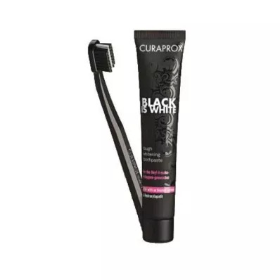 Curaprox pasta za zube i četkica s aktivnim ugljenom Black is White, 1 kom
