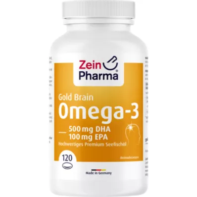 OMEGA-3 Gold Brain DHA 500 mg/EPA 100 mg Softgel Kap, 120 kom