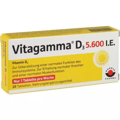VITAGAMMA D3 5.600 IU .Vitamin D3 NEM tablete, 20 kom