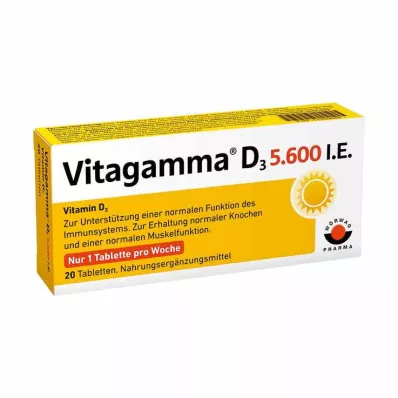 Vitagamma D3 5.600 I.U.Vitamin D3 NEM tablete, 20 kom Vitagamma D3 5.600 I.U.Vitamin D3 NEM tablete, 20 kom