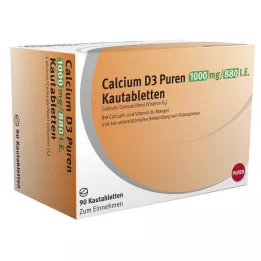 Calcium D3 Puren 1000 mg / 880 IU tablete za žvakanje, 90 kom